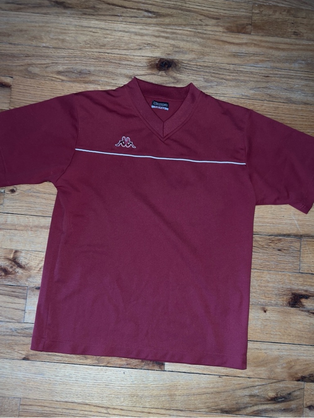 Kappa Men's Maroon V-Neck Short Sleeve, S